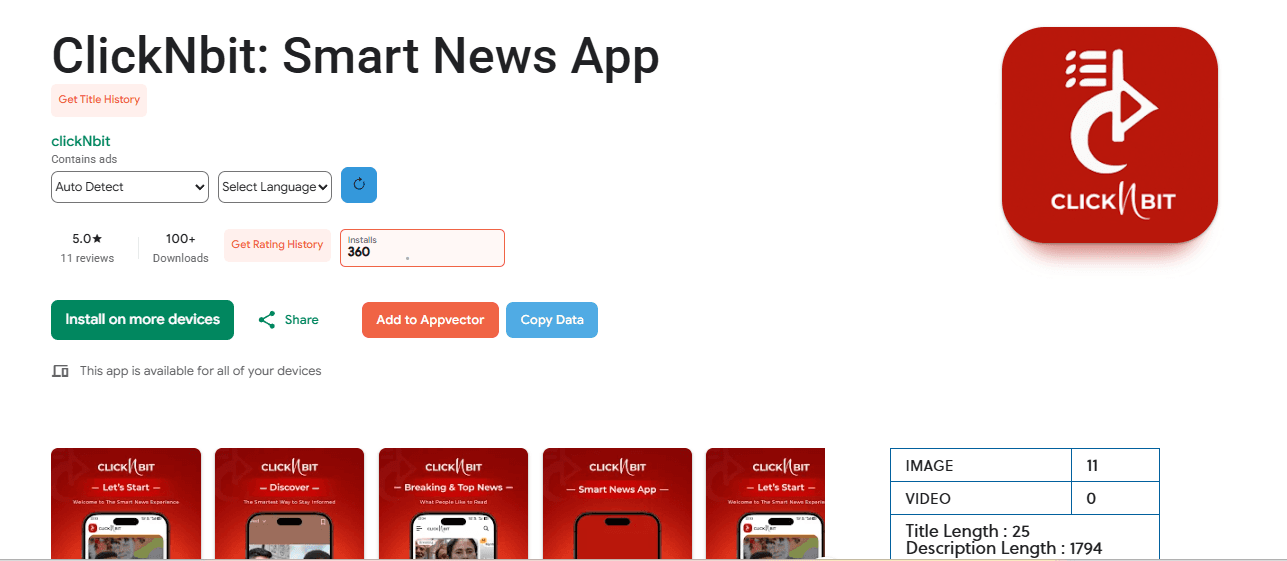 ClickNbit: Smart News App