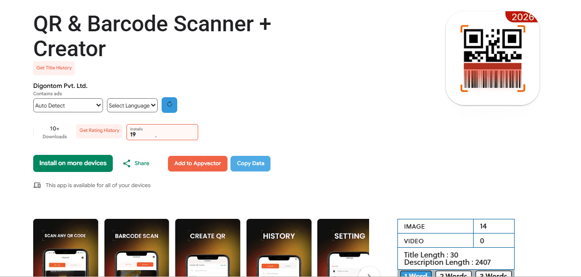 QR & Barcode Scanner + Creator